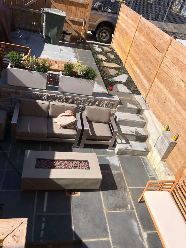 Washington, DC Blue Stone Patio, Walls & Planter Boxes